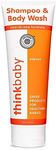 Thinkbaby Baby Shampoo & Body Wash | Tear Free, EWG Verified, Free of Parabens, Phthalates | Clean, For Hair & Body, Sensitive Skin - Papaya, 8oz, 237 ML