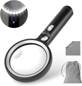 Magnifying Glass with 30 LED Lights, 10X 20X 45X Lighted Magnifying Glass Handheld with 1UV Light for Seniors Reading, Inspection, Close Work, Vision Aids, Magnifier with Light Gifts for Elderly