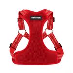 Best Pet Supplies Voyager, Fully Adjustable Step-in Mesh Harness with Reflective 3M Piping (Red, Medium)