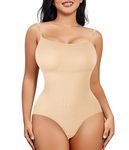 Gotoly Shapewear Bodysuit for Women Tummy Control Seamless Sculpting Body Shaper Shaping Leotard Tops with Adjustable Straps (Beige, S)