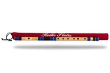 Radhe Flutes | PVC Fiber Bansuri | Right Handed C Sharp With Velvet Cover | Middle Octave | Tuned With Tanpura A=440Hz (Beige Flute With Dark Blue & Black)