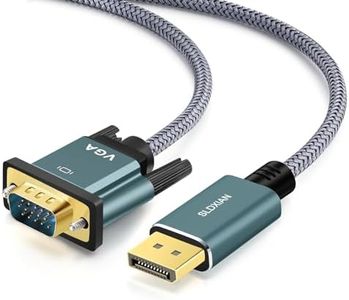 SLDXIAN Câble DisplayPort vers VGA, Câble DP mâle vers VGA mâle 1080p, Plaqué Or, Veste Tressée, pour Laptop, PC, Moniteur, TV, Projecteur (1M)