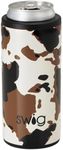 Swig Life Skinny Can Cooler, 12oz Insulated Slim Can Holder, Stainless Steel Can Cooler, Can Covers for Tall Beer Bottles, Beach Accessories for Women (Hayride)