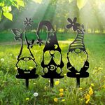 IFHFBI Metal Gnomes Garden Decor (3 Pack), 12.5" Large Size Decorative Garden Stakes, Weather Steel, Funny Gnome Statues for Yard Art, Patio, Lawn, Outdoor Decor, Garden Decorations