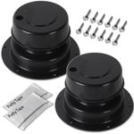 Aussio (2 Pack, Black) RV Roof Vent Cover Kits with Putty Tape and Screws Camper Vent Cap for RV Trailer RV Roof Vent Cover Replacement RV Plumbing Vent Caps Kit for 1" to 2-3/8" OD Pipe