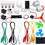 ELCOHO Educational Electric Circuit Kits Toys Science Montessori Learning Kits Electronics Motor Kits with Storage Bag for DIY Science Project, 23 Pieces