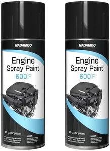 NADAMOO High Heat Engine Spray Paint - High Temperature Resistant Up to 600°F/315°C, Matte Black Finish for Automotive Engine Blocks,Wheels Brake Calipers, Anti-Rust & Chemical Resistance, 2 Cans
