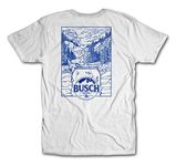 theCHIVE Buschhh Light Neon Busch Beer Sign Unisex T-Shirt Navy, White and All Blue, Large