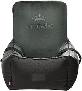 Luxuriös Hunde Auto Sitz | Autositz für Hunde, Rückbank, Vordersitz | Universal Waschbar Hundeautositz für Hunde und Katzen | Farbe: Schwarz | Kunstleder, Flauschig Plüsch | Große: 55 x 55 cm