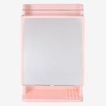 CIPLA PLAST Rich Look Bathroom Cabinet with Mirror White | Storage Organiser | Strong Plastic Bathroom Shelves Wall Mounted | Bathroom Accessories | Mirror Cabinet (Made in India) Pink