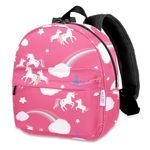 BIGHAS Lightweight Toddler Kids Backpack with Chest Strap For Boys and Girls, Preschool Kindergarten 3-6 Years Old 30 Colors (Unicorn/Pink 1)