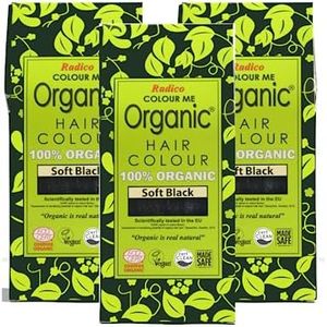 Radico Certified Organic Hair Colour, Soft Black, 100g (Pack of 3)