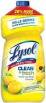 Lysol Multi-Surface Cleaner, Sanitizing and Disinfecting Pour, to Clean and Deodorize, Sparkling Lemon & Sunflower Essence, 48oz