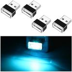 Ziciner 4 PCS USB LED Car Interior 