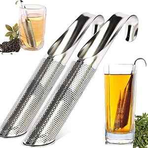 2PCS Stainless Steel Tea Diffuser, Tea Strainers for Loose Tea, Stainless Steel Tea Strainers for Loose Tea, Loose Leaf Tea Steeper, Long-handle Tea Filters for Tea, Coffee, Seasonings, Spices (2PCS)