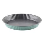 The Great British Bake Off Tart Tin/Quiche Tin with Loose Base, Baking Pan for Pie, Flan, Tarts & More, with Loose Bottom, 3.5cm Deep, Non Stick Coated Carbon Steel in Duck Egg Blue, 25cm Diameter