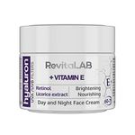 RevitaLAB Hyaluron Anti-Ageing Day and Night Cream, Enriched with Vitamin A (Retinol) Vitamin E, Liquorice Root Extract, Hyaluronic Acid and UV Filters, for Ages 60 – 75, 50 ml