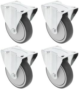 Amig - Pack de 4 Ruedas Fijas | Ø 100 mm | Ruedas Para Mover Muebles o Electrodomésticos | Peso Máximo 110 Kg | Para Mover Muebles Pesados | Rodamientos de Rodillos | Núcleo Plástico | Goma Gris