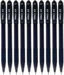 OMEGA Ace Retractable Ballpoint Pens, BLACK, Fine Point (0.7 mm), Pack of 10, Smooth Ball Pens, Click Mechanism, School Office Home Everyday Use