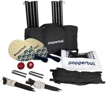 Popperball Court Set - Competitive Paddleball Court Set with Net, Boundary Lines, 2 Paddles, 2 Balls, Rules & Instructions Manual & 1 Carry Bag
