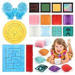 Sensory Toys for Autism, Autism Sensory Equipment with Maze Sensory Mat, Bean Bags, Fidget Toys, Anxiety Relief Toys for Kids Adults Teens, Special Needs School Classroom Supplies