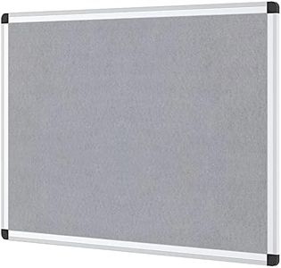 VIZ-PRO 36'' X 24'' Notice Board Felt Gray Board Office Message Board Aluminium Frame
