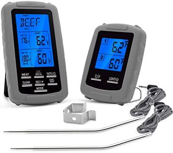 ThreeH Digital Remote Meat Thermometer with Dual Probes 230 feet Range Timer Alarm Kitchen Cooking Thermometer for BBQ Grill Smoker Oven Grey