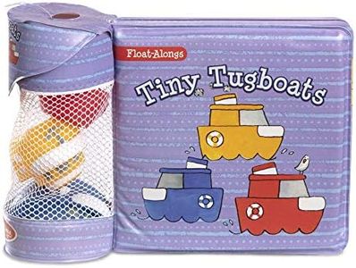 Melissa and Doug Children’s Book - Float-Alongs: Tiny Tugboats (Bath Book + 3 Floating Tugboat Toys)