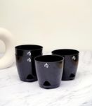 Nurturing Green® Combo of 4 Black Self Watering Pots for Plants | Plant Pots for Home Decor | Indoor Pots for Living Room (4.5 Inch Wide*4.33 Inch High)