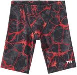 TYR Boys' Durafast Elite Jammer Swimsuit, Red/Synapse, 24