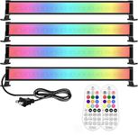 MEIKEE 4 Pack 25W RGBW LED Wall Washer Light, Color Changing LED Strip Light with RF Remote, IP66 Waterproof RGB LED Light Bar for Outdoor Indoor Lighting Projects Wedding Church Party Stage