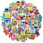 Sesame Street 50ct Vinyl Large Deluxe Stickers Variety Pack - Laptop, Water Bottle, Scrapbooking, Tablet, Skateboard, Indoor/Outdoor