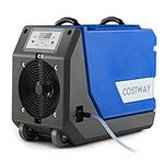 COSTWAY 180 PPD Commercial Dehumidifier, Industrial Dehumidifier with 24.6ft Drain Hose, Pump, Auto Defrost & Memory Starting, Portable Rotational Molded Dehumidifier with Wheels and Handle for Basement Warehouse