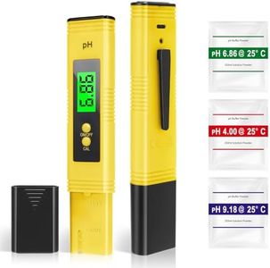 Digital pH Meter, 0.01pH High Accuracy Pen Type pH Tester for Household Drinking with UL Certification and 3 pH Calibration Powders (Yellow)