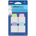 Avery Mini Ultra Tabs, 1" x 1.5", 40 Repositionable Tabs, Pastel Purple/Blue/Pink (74761)
