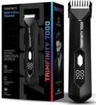 urbangabru Trimfinity 7000 Body Trimmer for Men | Safest Body & Ball Trimmer | Waterproof, Ceramic Blades, Cordless, Rechargeable | Wireless Fast Charging, Travel Lock