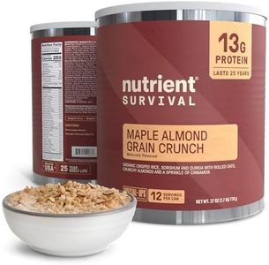 Nutrient Survival MRE Cereal, Maple Almond Grain Crunch (12 Servings) Freeze Dried Prepper Supplies & Emergency Food Supply, Dairy & Gluten Free, Shelf Stable Up to 25 Years, One Can