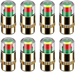 Tire Pressure Monitoring Valve, 2.4Bar 36 PSI Tire Pressure Sensor Indicator Easy to Read 3 Color Eye Alert, Fit for Most Cars (Gold, 8 pcs)
