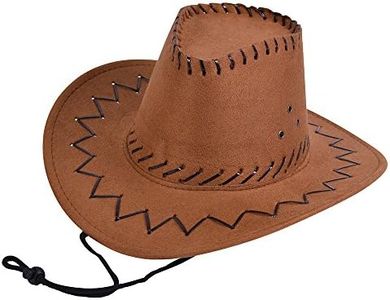 Brown Children's Leather Stitched Cowboy Hat