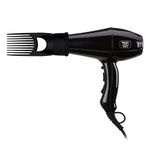 Wahl WPHD4-0024 Super Dry Professional 2400 Watts Styling Hair Dryer with Ionic Technology, Powerful airflow 16 m/s, Secondary thermal fuse, Removable filter, Cool Shot Button Black, 2 Concenrators, 1 Diffuser & 1 Pik for Styling, WPHD4-0024