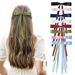 8 Pcs Hair Ribbon Colorful Hair Bows for Women Barrettes Clips with Long Tail Bow Hair Clips for Girls Hair Accessories