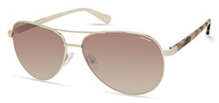 Kenneth Cole New York Women's Pilot Sunglasses, Gold / Gradient Brown, 60 mm