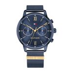 Tommy Hilfiger Analogue Multifunction Quartz Watch for Women with Blue Stainless Steel mesh Bracelet - 1782305