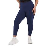 SINOPHANT Plus Size Leggings for Women, High Waisted Tummy Control Buttery Super Soft Black Yoga Pants for Workout, Navy, 3X-Large