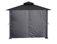 APEX GARDEN Universal Privacy Curtain Set for 10' x 10' Gazebo (10-ft x 10-ft, Charcoal)