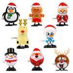 LOKIPA Christmas Wind Up Toys, 8 Pieces Assortments Christmas Clockwork Toys Xmas Stocking Stuffers for Kids Gifts, 2 inches, KIMO-UK-DK355M8P1UK, Red