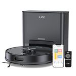 ILIFE T20s Ultra Robot Vacuum Cleaner with LiDAR Navigation, Self-Emptying for Up to 10 Weeks, 10,000Pa Suction, 300mins Runtime, Dry & Wet Combo, Customised Cleaning, App, Voice and Remote Control
