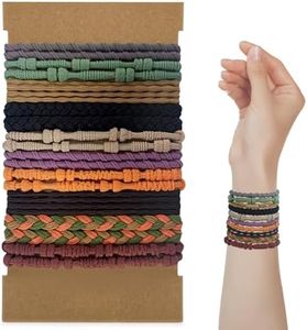 20 Pezzi Elastici per Capelli, Elastici per Capelli Boho Coda di Cavallo Cravatte Nessun Danno per Capelli Scuri Tie Bracciali per Donne Ragazze Uomini Capelli Spessi/Medi/Lunghi (4 Stili, 10 Colori)