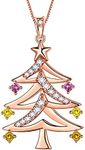 Aurora Tears 925 Sterling Silver Christmas Tree Pendant,Christmas Necklace Costume Jewelry Gift CZ Crystal Holiday Festival Jewelry Plant Pendant for Women, Cubic Zirconia,