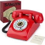 Retro Rotary Dial Phone Sangyn 1960s Vintage Landline Telephone Old Fashioned Corded Phones with Mechanical Ringer for Home Office Desk